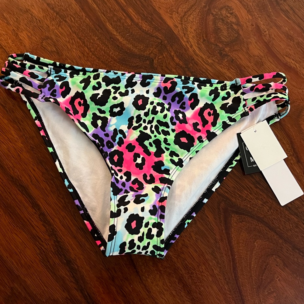 NWT! Salt + Cove Neon Multi-Colored Leopard Bikini Bottom